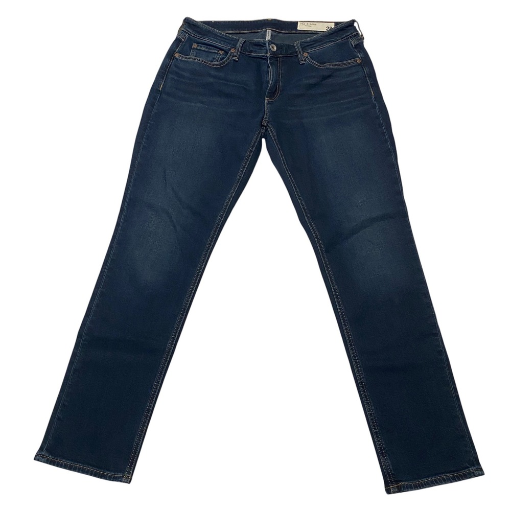 Rag & Bone Dre Low-Rise Slim Boyfriend Jeans Bianca Dark Wash Size 28